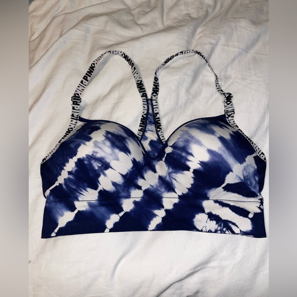 PINK Victoria’s Secret blue sports bra size L